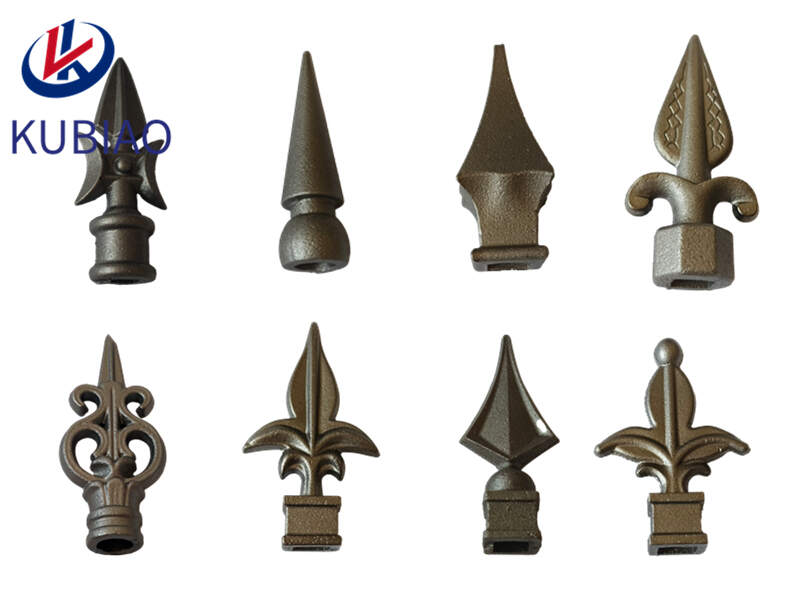 What types of designs can be found on decorative fence stud ?